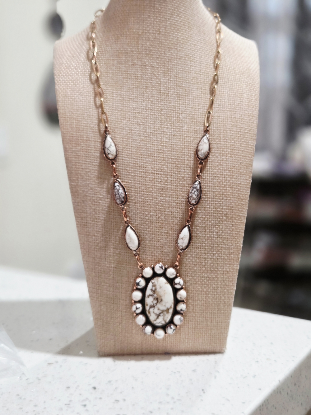 Wild Horse Pendant Necklace with Polished Copper Chain - Women Jewelry